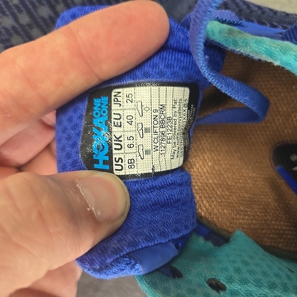 Hoka One One Clifton 9 Shoes Womens Size 8 B Blue 1127896 BBCRM Running Sneakers - Picture 11 of 11